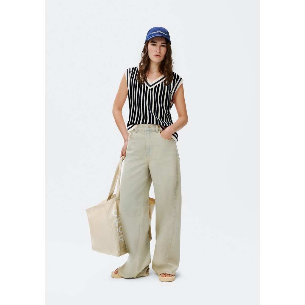 Calça Jeans Feminina Wide Leg Cintura Alta - Women Clothes