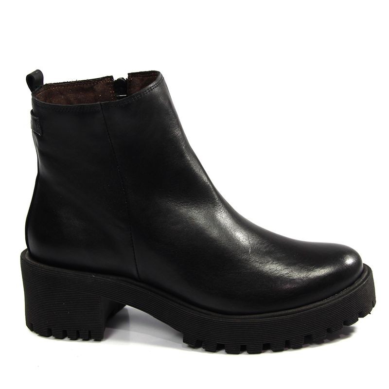 Bota Perlatto Feminina Adulto Lisa Munique Couro Preto