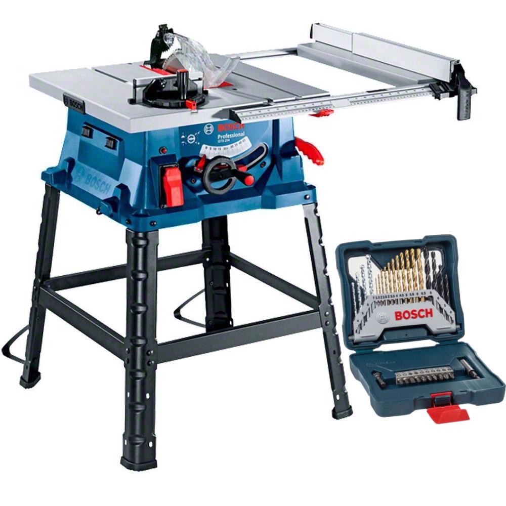 Serra Circular de Mesa 1800W Professional GTS 254 +  Kit 30 Peças Brocas e Pontas X-Line BOSCH - Home & Living