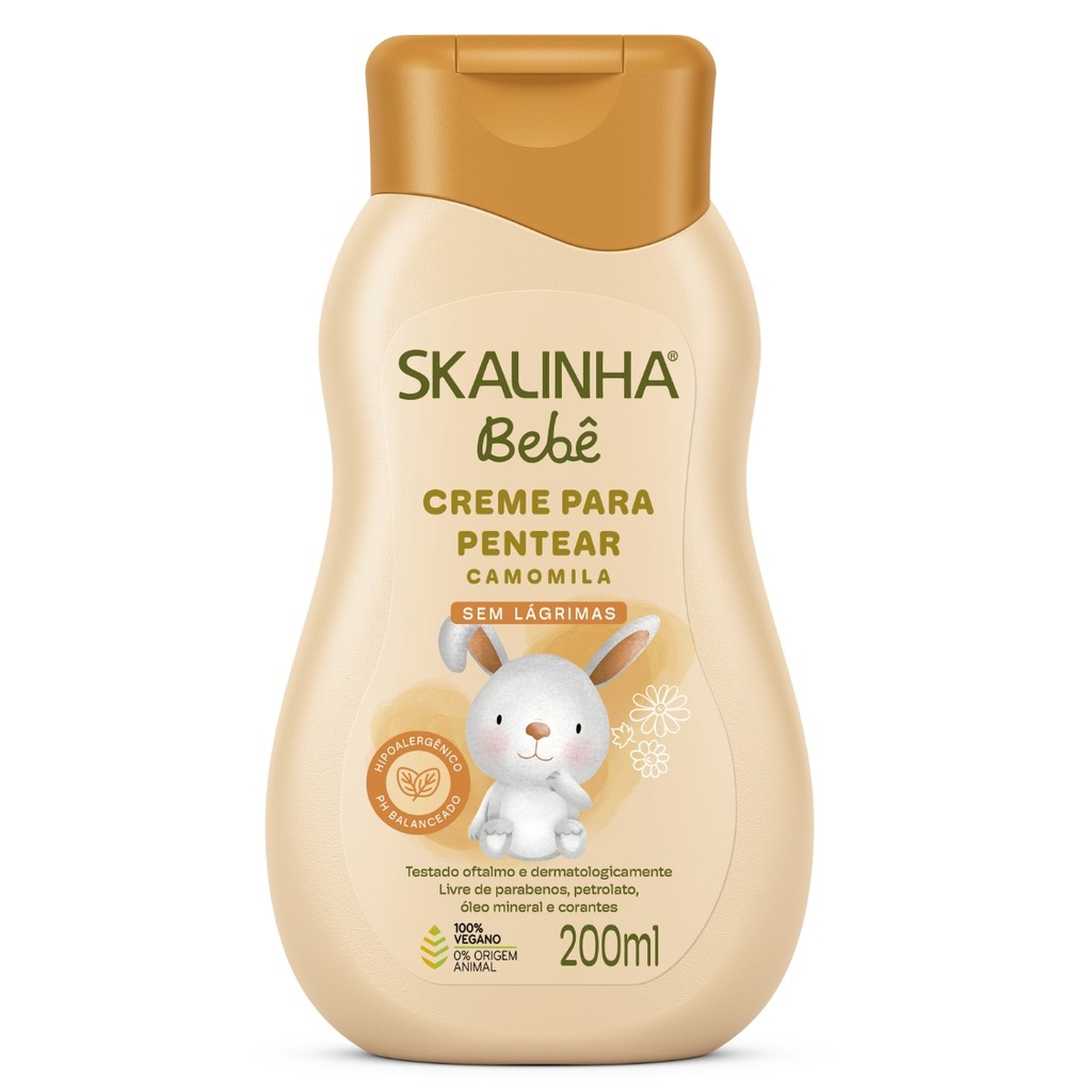 Creme Para Pentear Camomila Bebê Infantil Vegano Skala 200ml - Mom & Baby