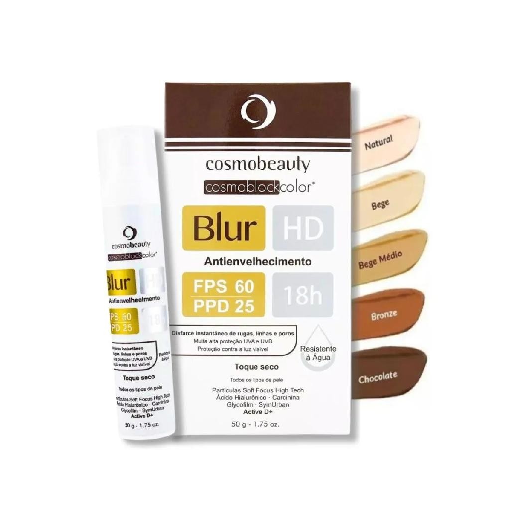 Blur HD Fps60 Antienvelhecimento Cor Bege Médio Cosmobeauty 50g