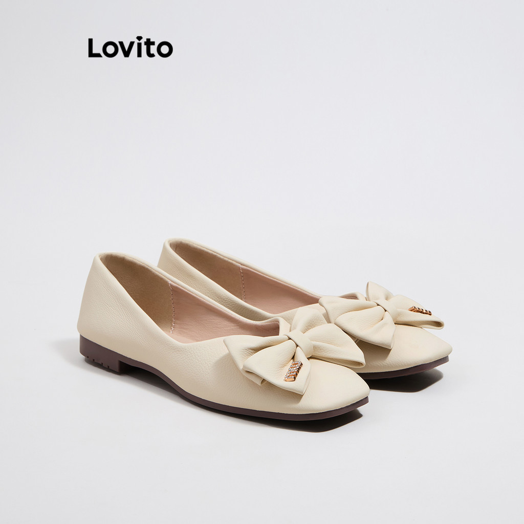 Lovito Laço liso casual Mary Jane para mulheres LFA43663 - Women Shoes