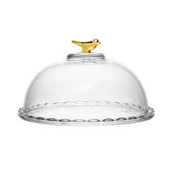 Queijeira Wolff Golden Bird de Cristal Ecológico 20cm