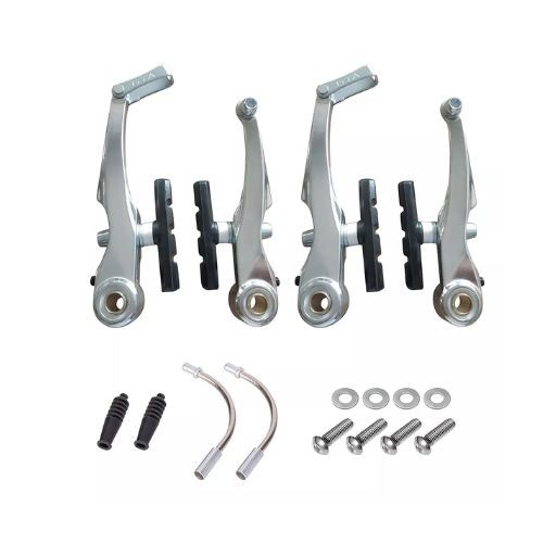 FREIO P/ BIKE V-BRAKE ALUMINIO  4 PCS POLIDO TIPO LOGAN BICICLETA
