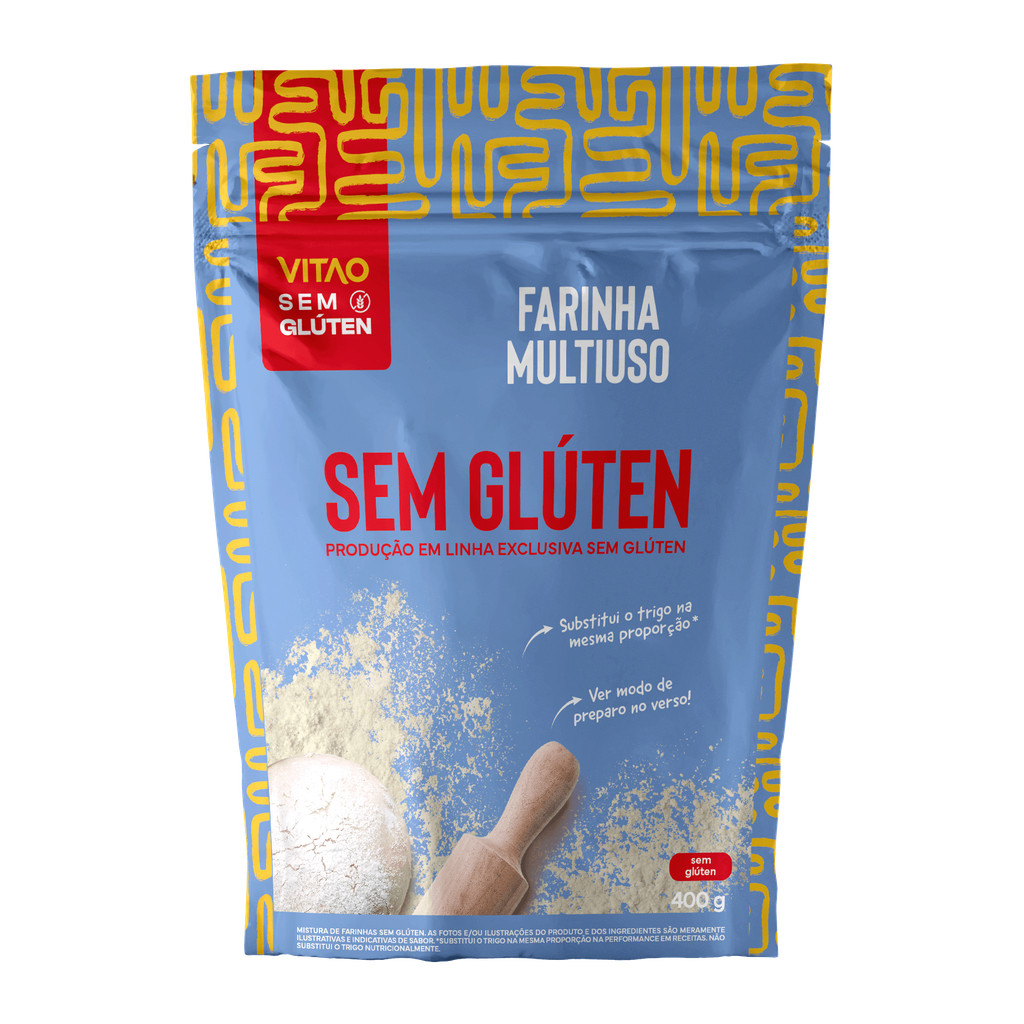 Detalhes do Kit Farinha Multiuso Sem Glúten 300G - 4 Unidades