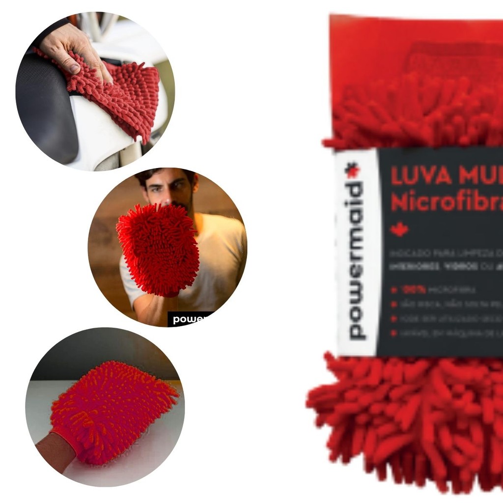 Luva Multiuso Microfibra Chenille – Não Risca e Retém Sujeira com Facilidade