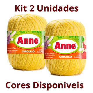 Kit 2 Linha Fio Anne 100% Algodão Mercerizado Circulo - 500m Para Croche e Trico em Oferta na Shopee