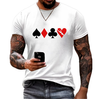 Camiseta Premium Algodão Estampada Especial Naipes Cartas Baralho REF1591 em Oferta na Shopee