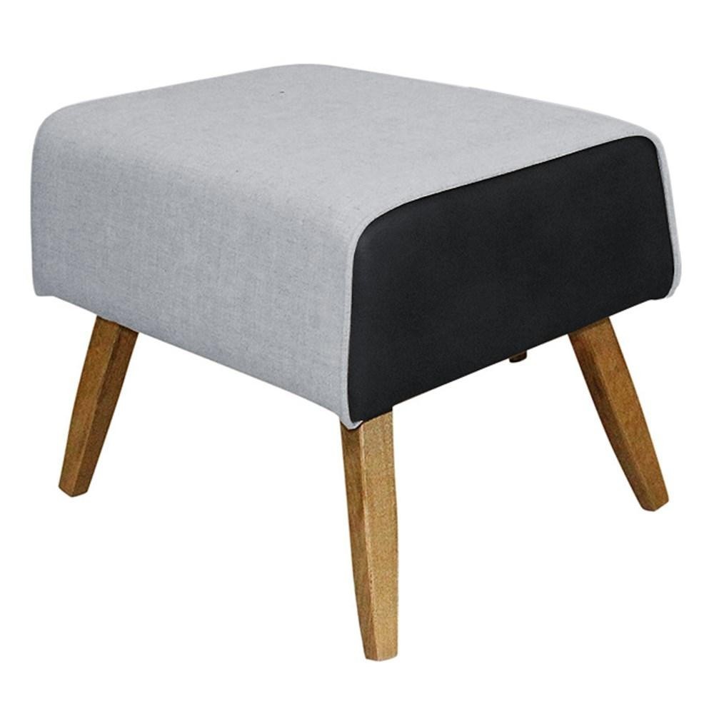 Puff Decorativo Viseo 60cm Lona C-05 Corano D-315 Preto Domi