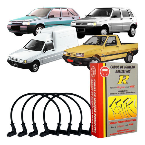 Cabo De Vela Original NGK Fiat Uno Fiorino Tipo 1.6 8v em Oferta na Shopee