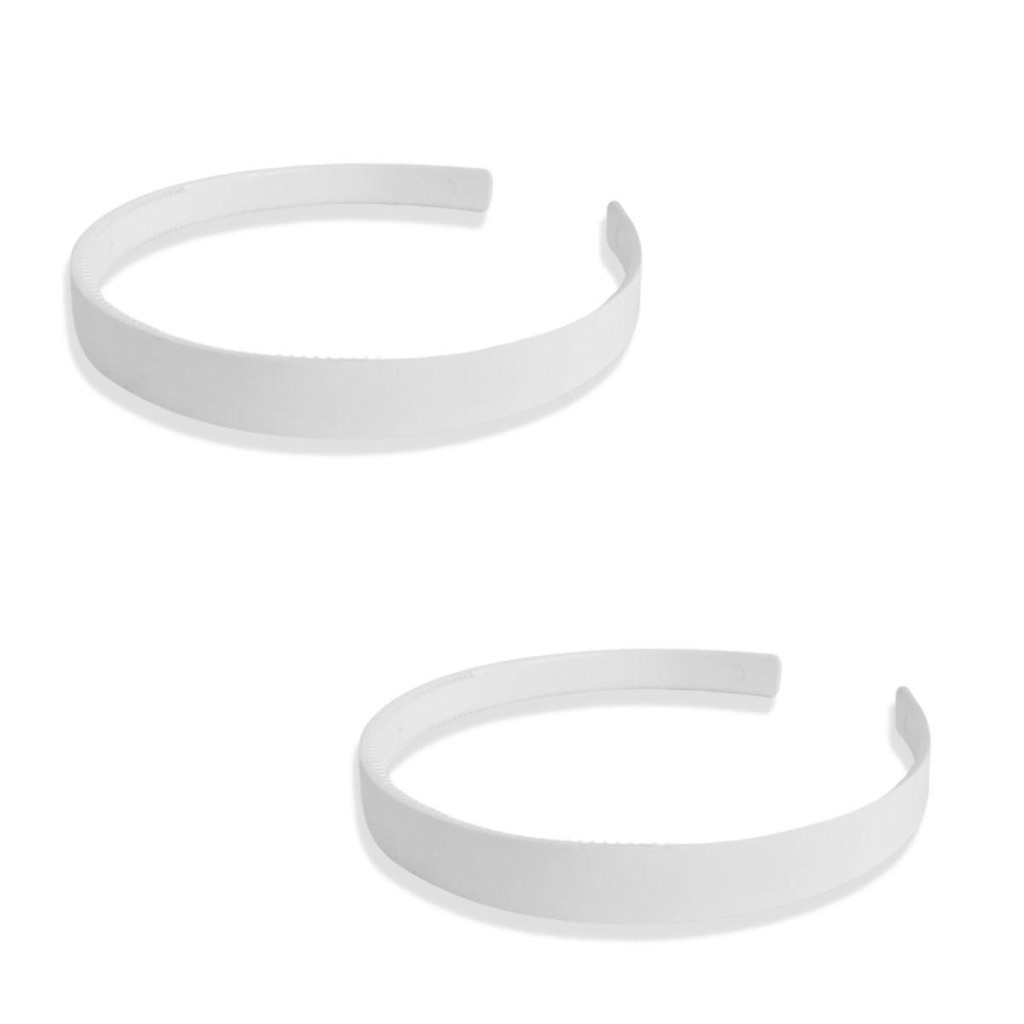 48 Tiara Branca Média Dentinho Pente Customizar/ Forrar 15mm