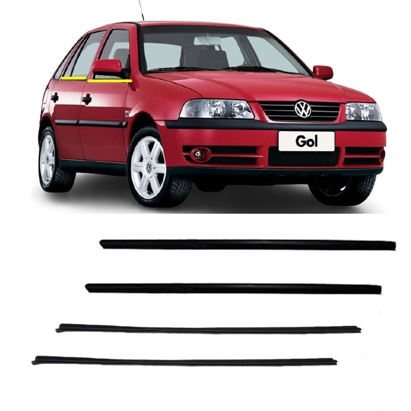 KIT 4 Borrachas Pestanas Externas Vidro Lado Fora Porta Gol Parati G2 G3 G4 4 Portas 95 até 08 em Oferta na Shopee