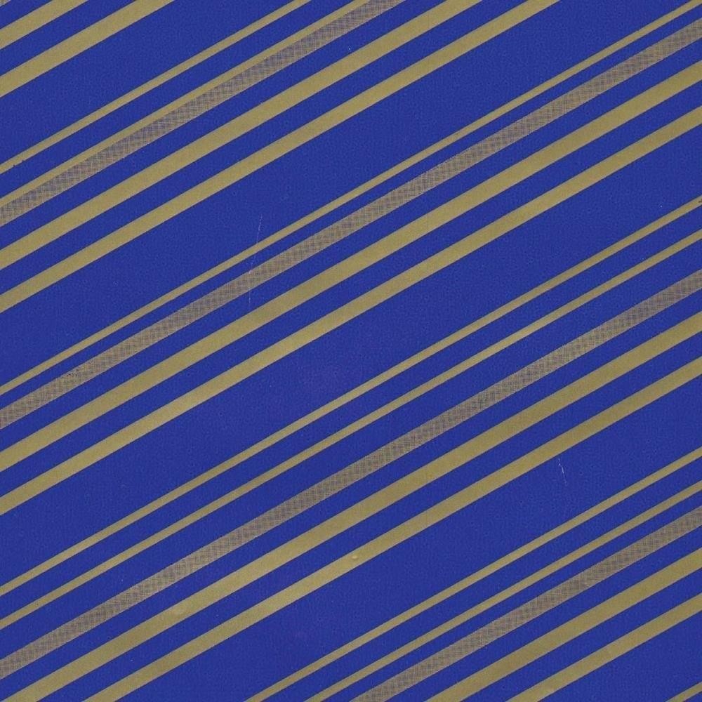 Papel Presente Bobina Couche 40CM. MOD.319 Listrado AZ/OURO BO-100MTS