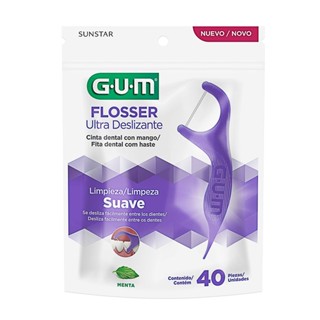 Fio Dental Gum Ultra Deslizante Flossers com 40 Unidades