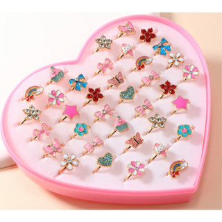 Kit 6-36 Unidades Anéis Sortidos Ajustáveis Menina em Oferta na Shopee
