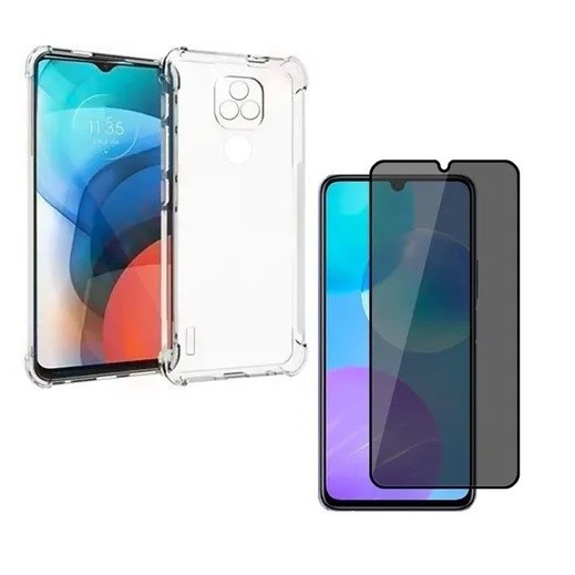 Capa Case Capinha Anti Impacto Para Motorola Moto E7 Plus + Película 3D Privacidade em Oferta na Shopee