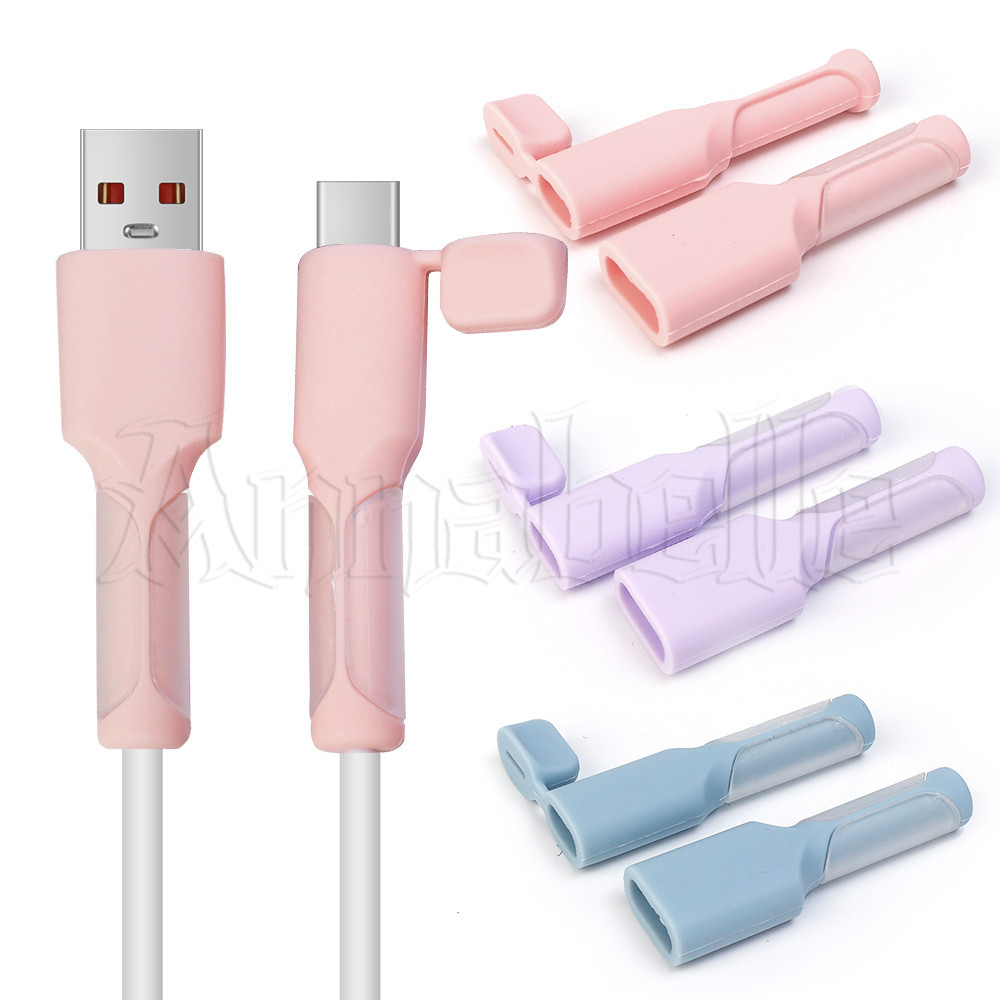 Atualização Da Manga Protetora De Cabo De Cobertura Completa-Para Tipo C/Android-Protetor Silicone-Bobinador Fixo USB Porta Carregamento-Anti-Quebra , Previne Dobra