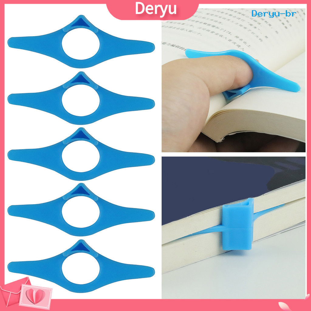 [deryu] 10Pcs Porta-Páginas De Livros Tamanho Compacto Com Anel De Polegar Leve E Reutilizável Bookmarks Acessórios De Papelaria