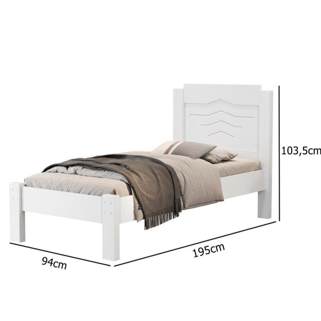 Detalhes do Cama Solteiro 100% Mdf 195x103x94cm Sofia