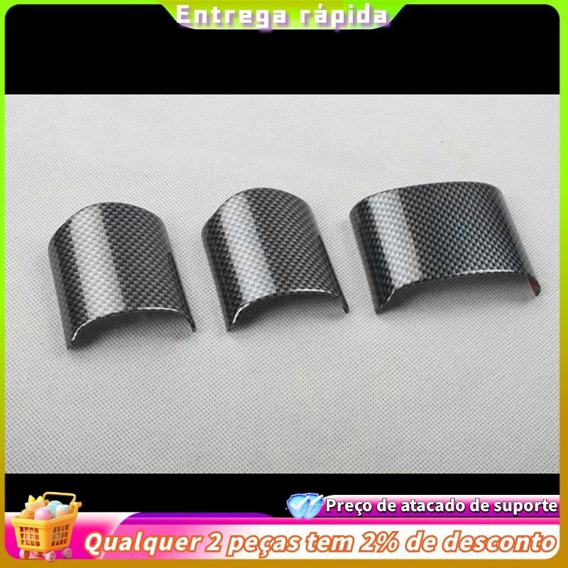 [Em Estoque] 3 PCS Capa Do Volante Interior Carro Moldes Da Padrão De Fibra De Carbono ABS Adequado Para 2003-2010