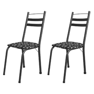 Conjunto Com 2 Cadeiras Tubular Itália Preto Floral Artefamol em Oferta na Shopee