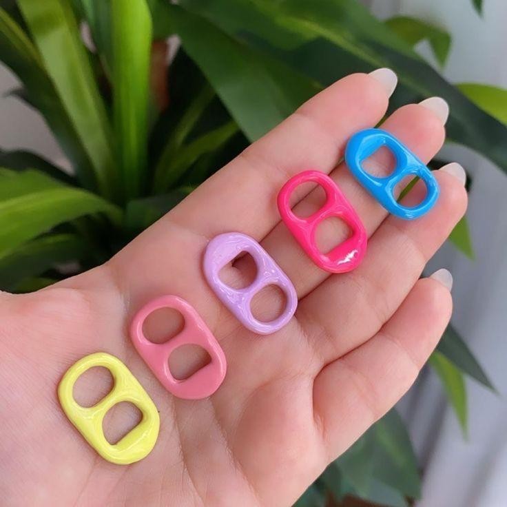 Pingentes para colares e pulseiras Lacre de latinha acrílico colorido