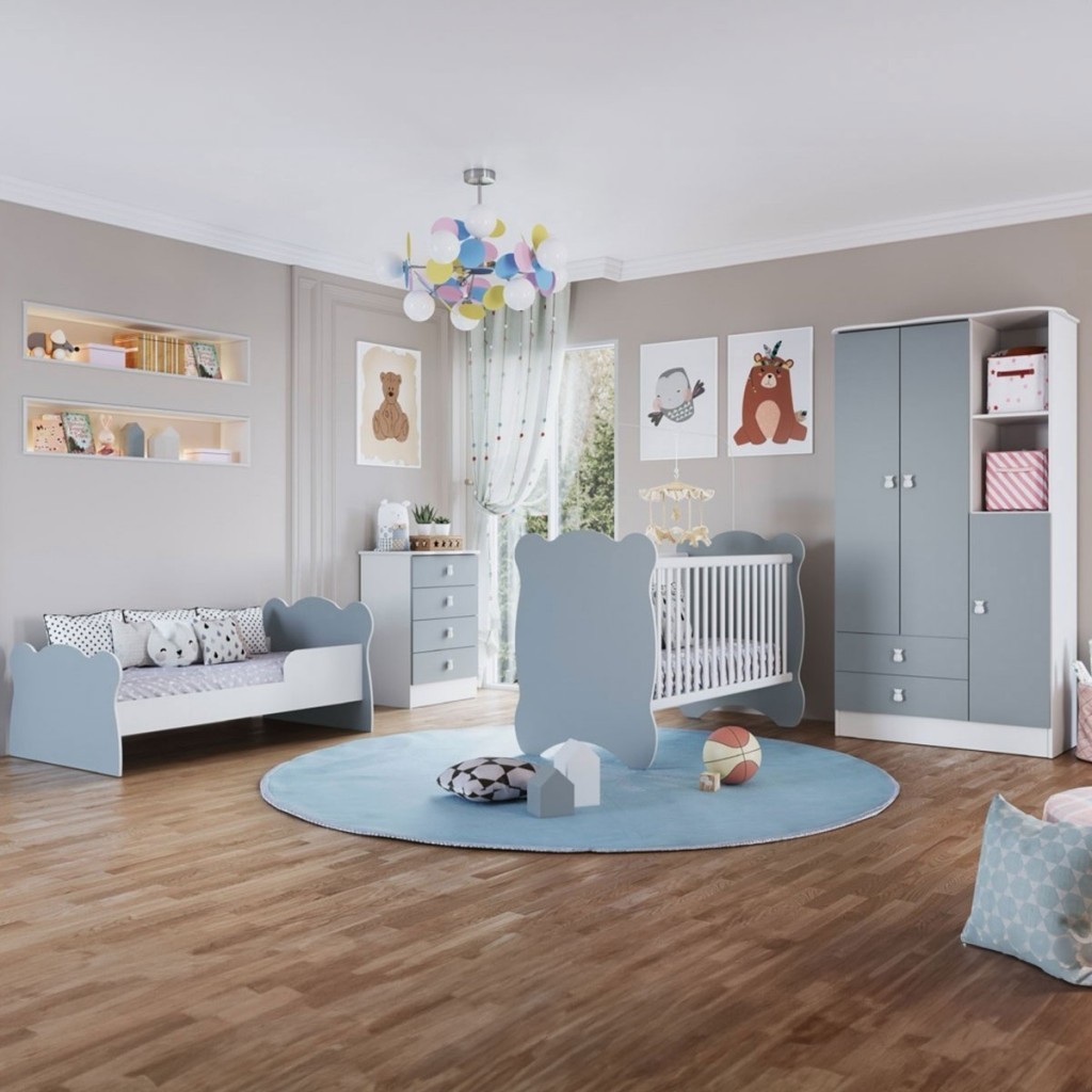 Quarto de Bebê Completo Bambino 3 Portas 6 Gavetas - Mom & Baby