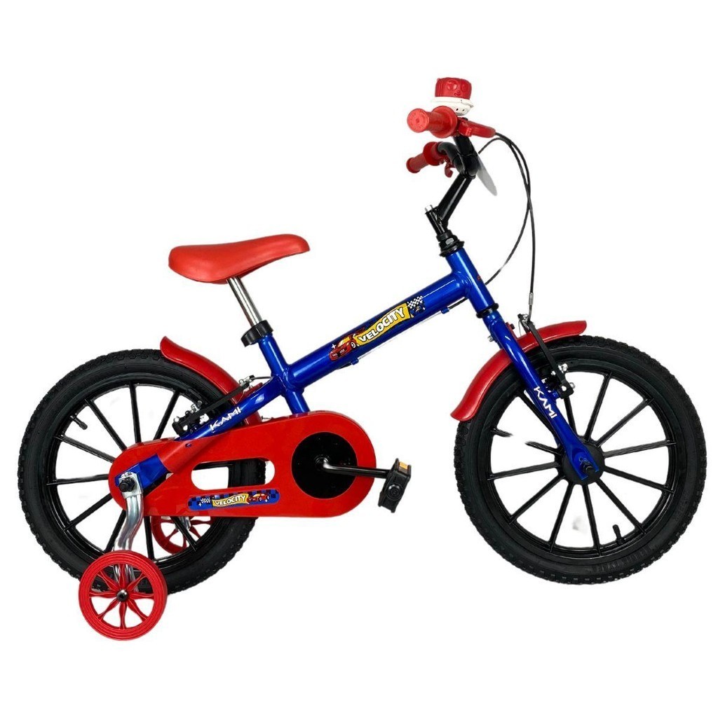 Bicicleta Infantil Aro 16 Quadro T Menino Kami Carros Azul