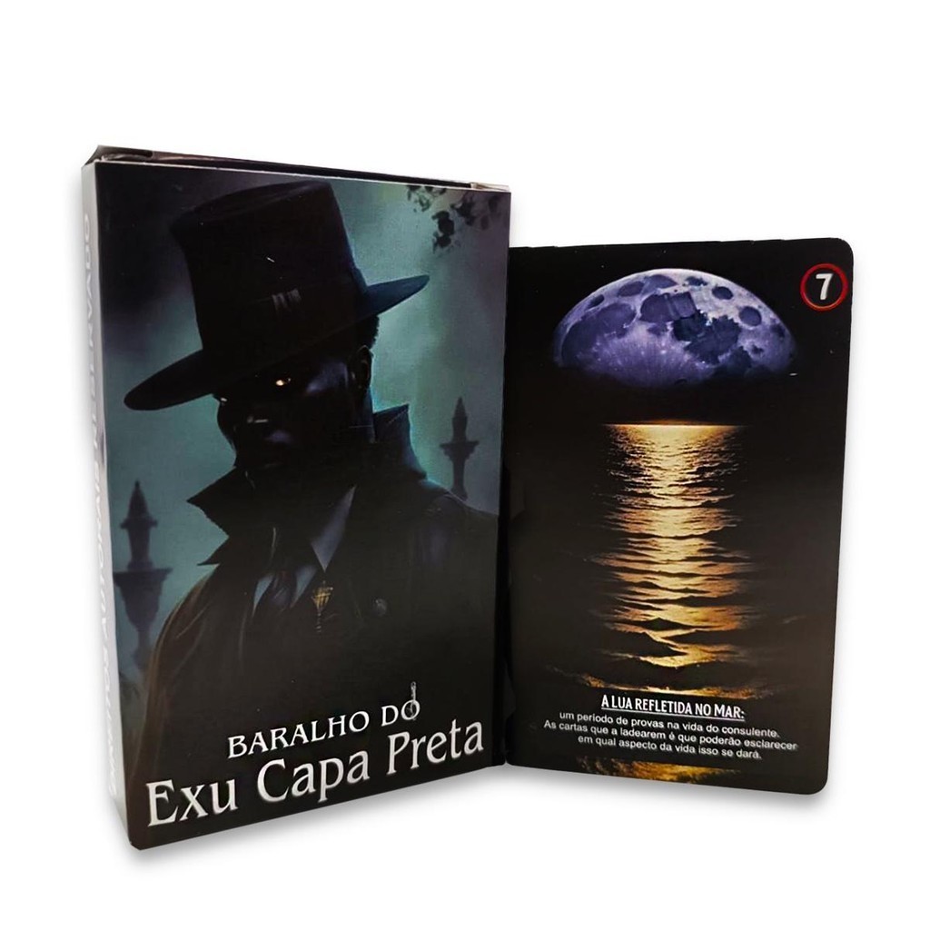 Baralho Taro Exu Capa Preta Total Proteção 36 cartas em Oferta na Shopee