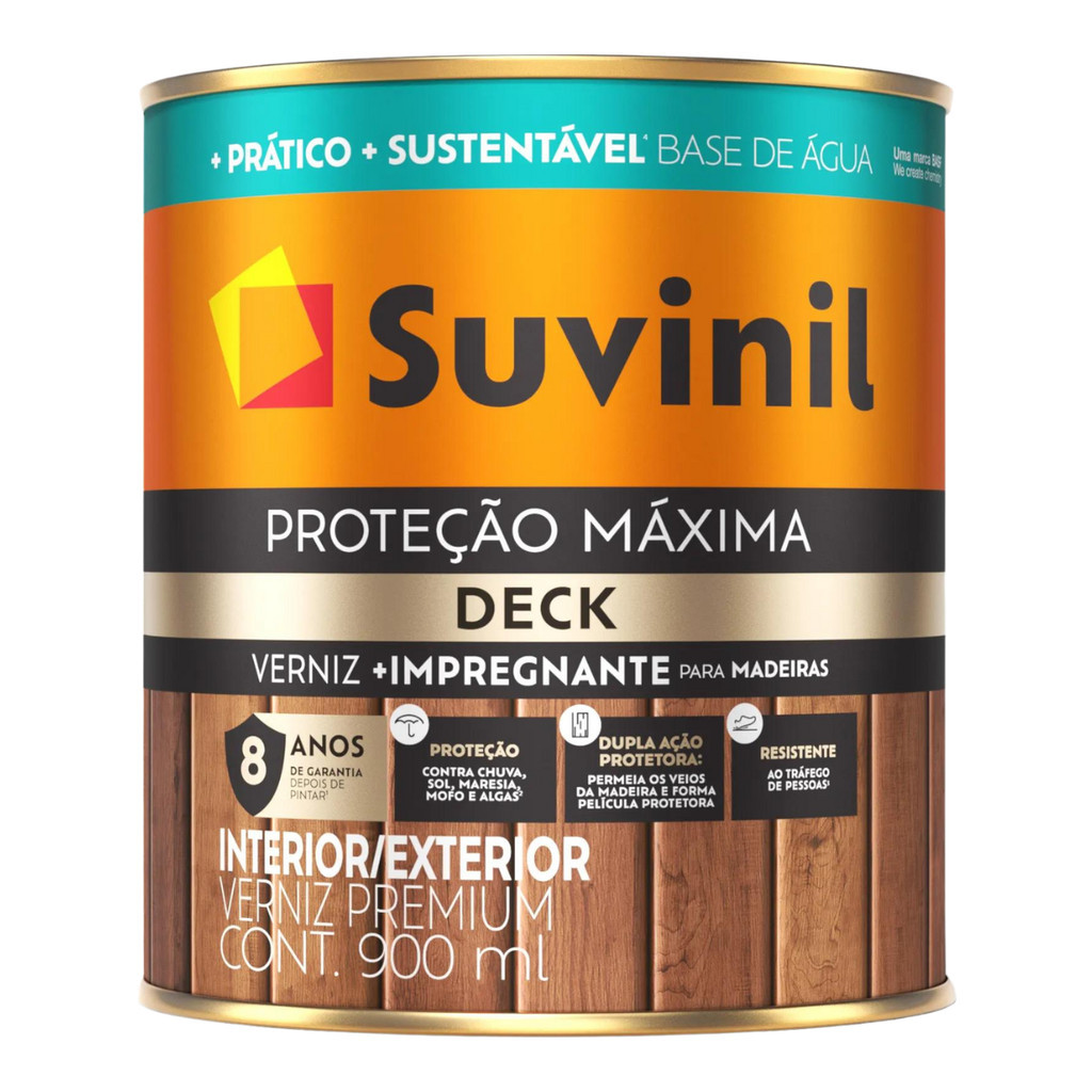 Verniz Proteção Max Deck Água Imbuia Acetinado Suvinil 900ml em Oferta na Shopee