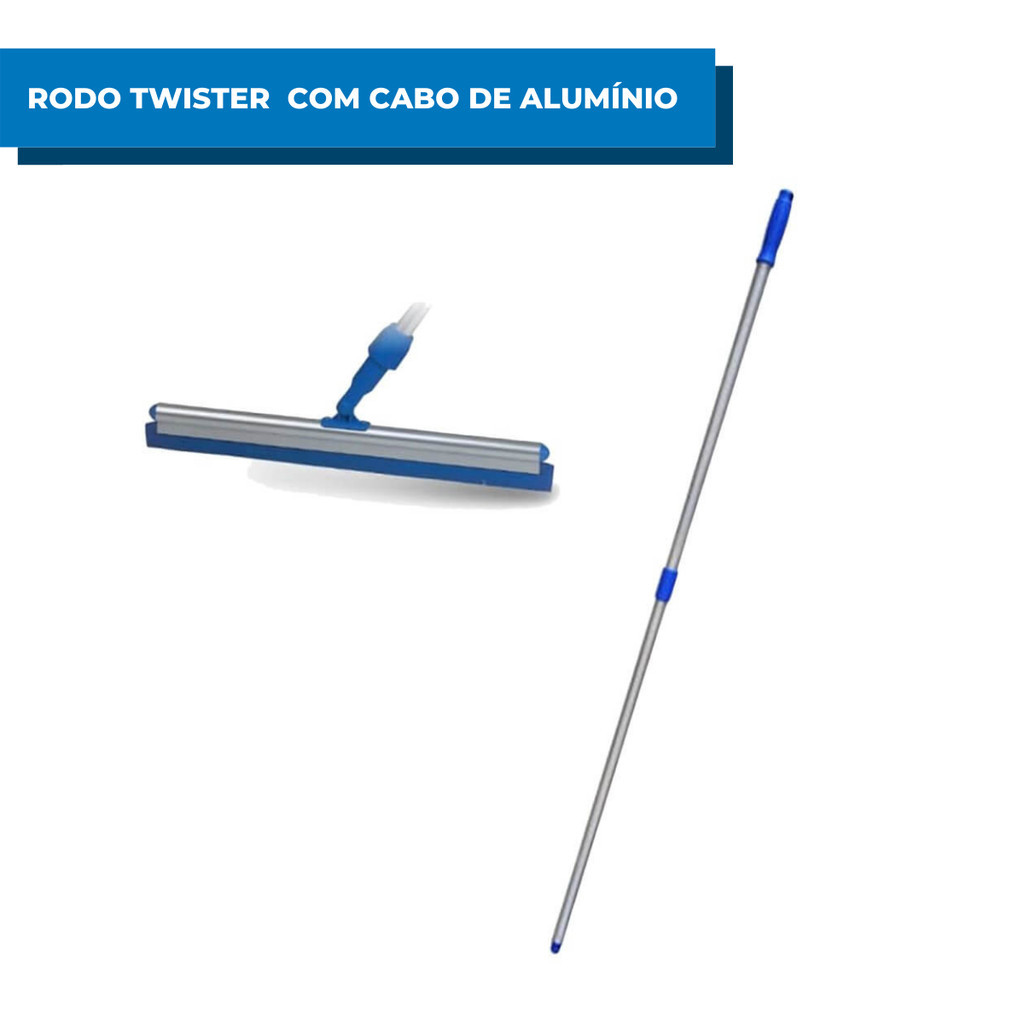Rodo Twister 45cm com Cabo Alumínio Retrátil Bralimpia Junta Articulada Varre Casa