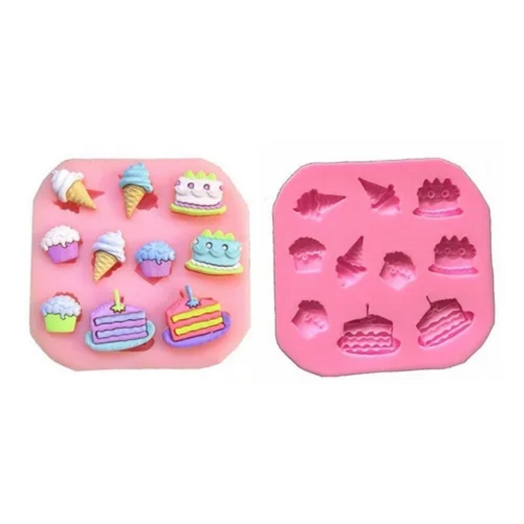 MOLDE DE SILICONE SORVETE, CUPCAKE