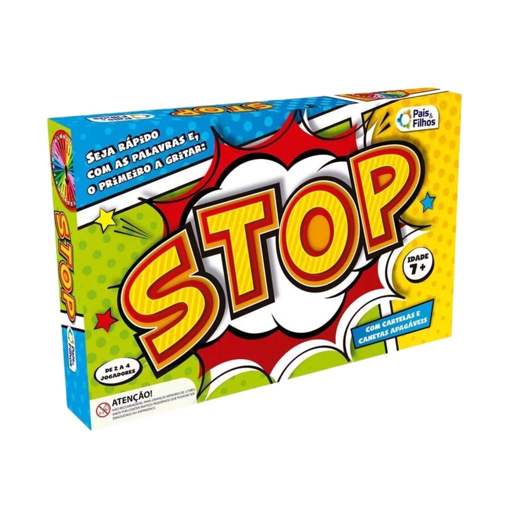 Jogo Stop com Cartelas e Canetas Apagáveis Pais e Filhos - 7172-1 em Oferta na Shopee