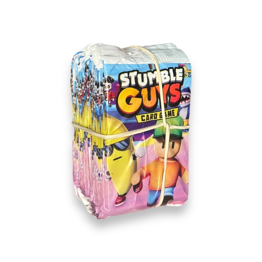 Kit 200 Cards Stumble Guys 50 Pacotinhos Fechados Jogo De Aventura Bater Bafô Trocar Figurinhas