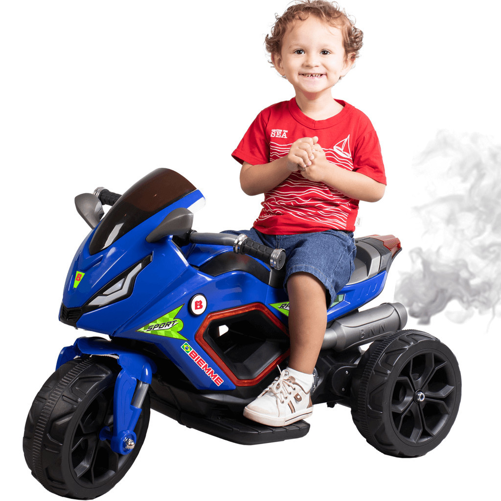 Moto Eletrica Infantil Biemme Sport Racing LED Fumaça 6V Boy em Oferta na Shopee