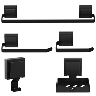 Kit Acessórios Para Banheiro Com Ventosa Preto 5 Peças Max em Oferta na Shopee
