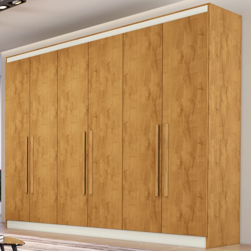 Guarda-Roupa Casal Oslo 6 Portas 4 Gavetas 100% Mdf Peroba - Mademarques em Oferta na Shopee