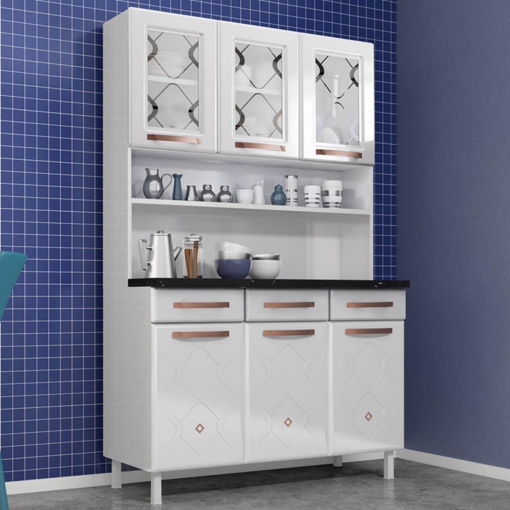 Cozinha de Aço Compacta Mirage New 6 Portas 3 Gavetas - Home & Living