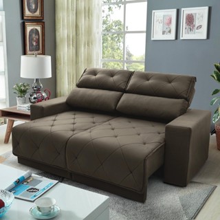 Sofá Retrátil Reclinável Belga 1,80m Suede Velut Tabaco  Molas no Assento em Oferta na Shopee
