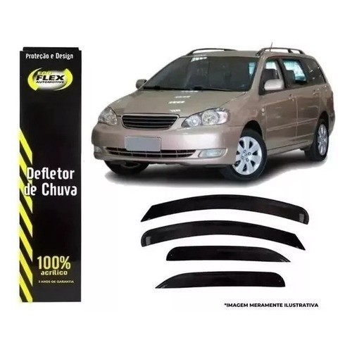 Calha de Chuva Defletor Toyota Corolla Fielder 2004 a 2008 4 Portas Ecoflex