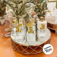 Frasco para Aromatizador e Difusor de Vidro Bucarest com Tampa Prata - Transparente - 70ml - 1un