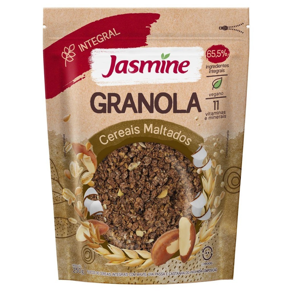 Granola Integral Cereais Maltados Jasmine Pouch 250g - Food & Beverages