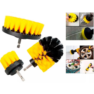 Escova P/ Lavar Sofas Tecidos Couros 3 Pçs Uso Parafusadeira em Oferta na Shopee