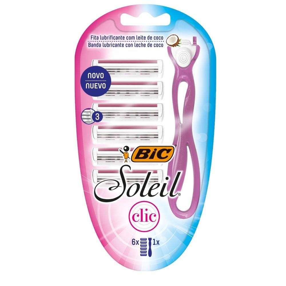 Aparelho De Barbear Bic Soleil Clic 1Un+6Cartuchos