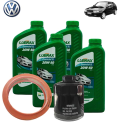 KIT TROCA DE ÓLEO 20W50 LUBRAX + FILTROS MOTOR VW 1.0 AT (1996>2001)