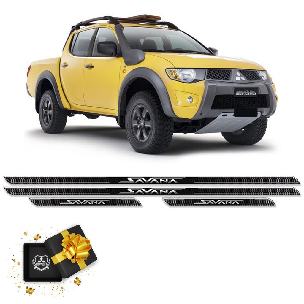 Kit Soleira Da Porta Diamante Mitsubishi L200 Savana Resinada Genérico