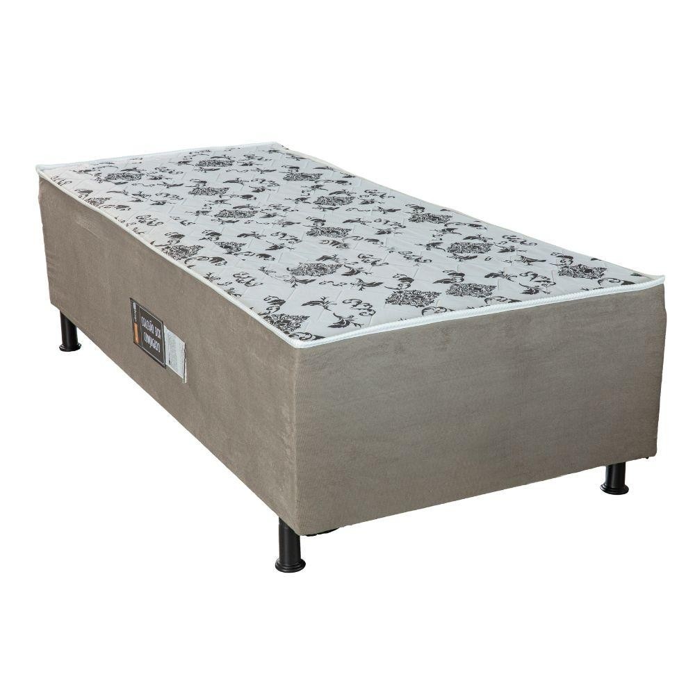 Cama Box Solteiro Conjugada (88X188) D28 Cinza Roma Design Colchões em Oferta na Shopee