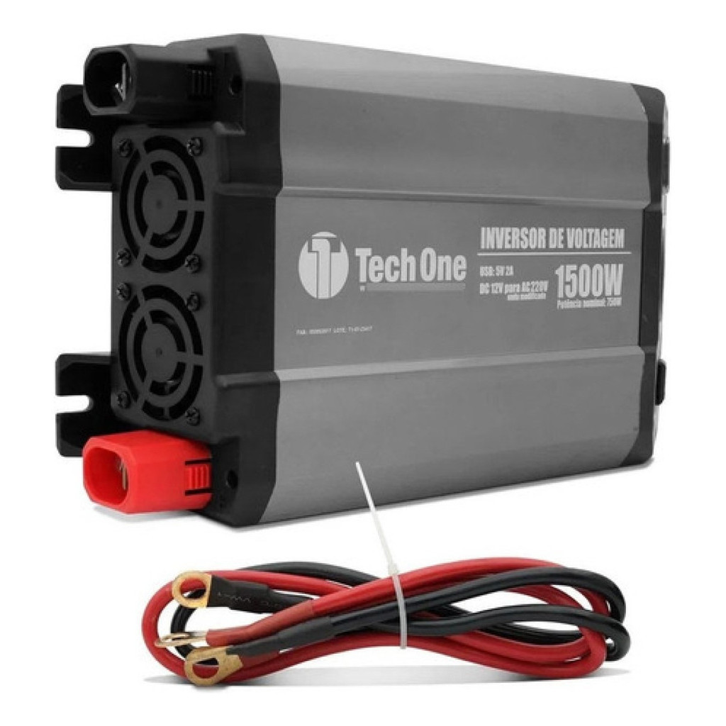 Conversor de energia 1500W 12v P/ 110V/220V Inversor De Tensão Entrada Usb Tech One