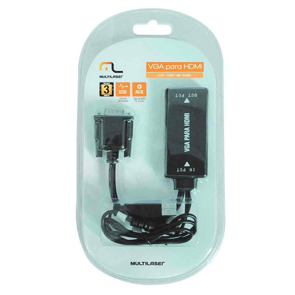 Conversor Vga M X Hdmi F C/ Áudio Multi - WI280 - Audio