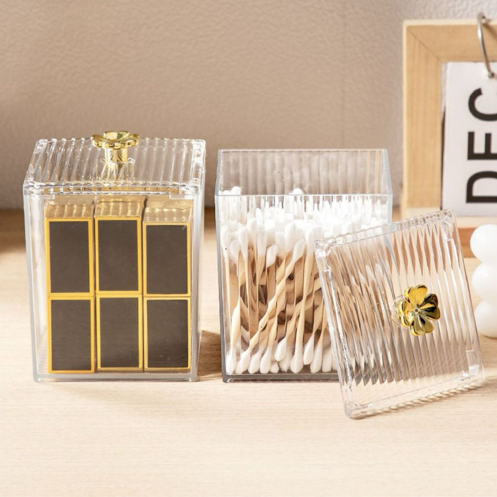 Pote Acrílico Porta Algodão Cotonete Multiuso Organizador Com Tampa Organizador Multiuso em Oferta na Shopee